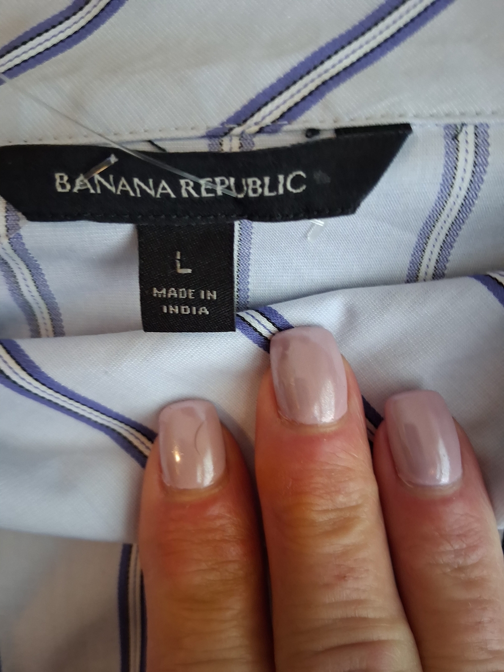 Banana Republic Blue Stripe Belted Tunic Top L NWT | Tailored Workwear Chic - Picture 10 of 16